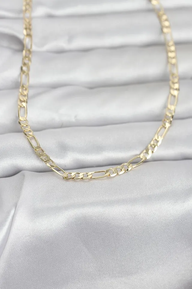 CM 14K Gold Renk Kuşgözü Zincir Model 60 cm Kadın Kolye
