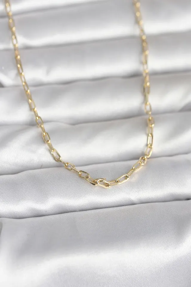CM 14K Gold Renk Ataç Zincir Model 50 cm Kadın Kolye