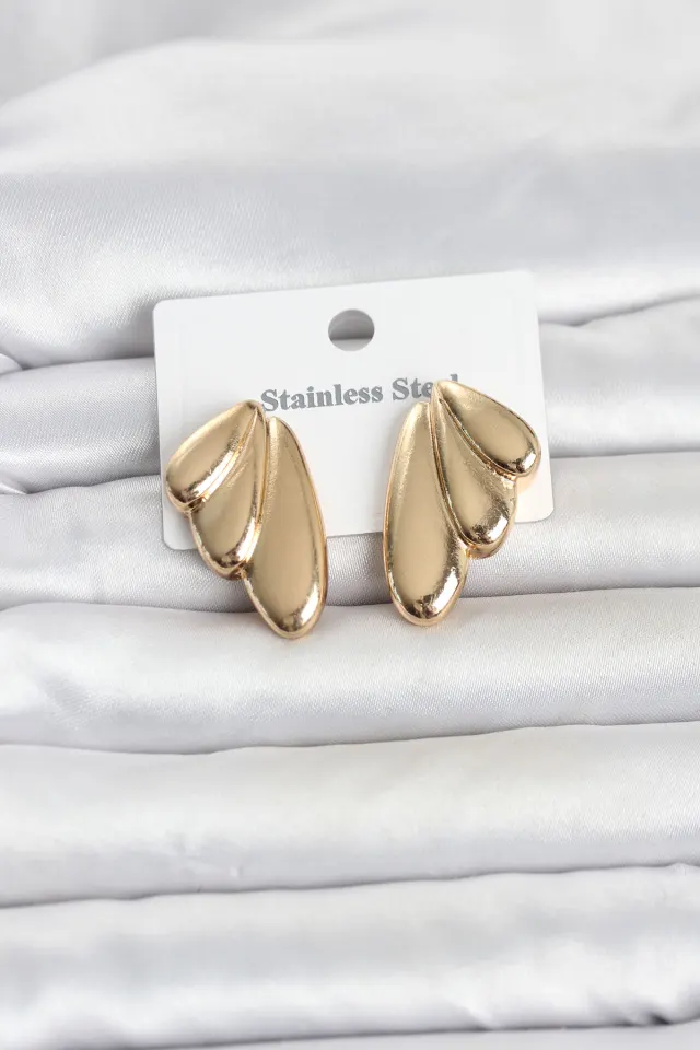 316L Çelik Gold Renk Vintage Kadın Küpe